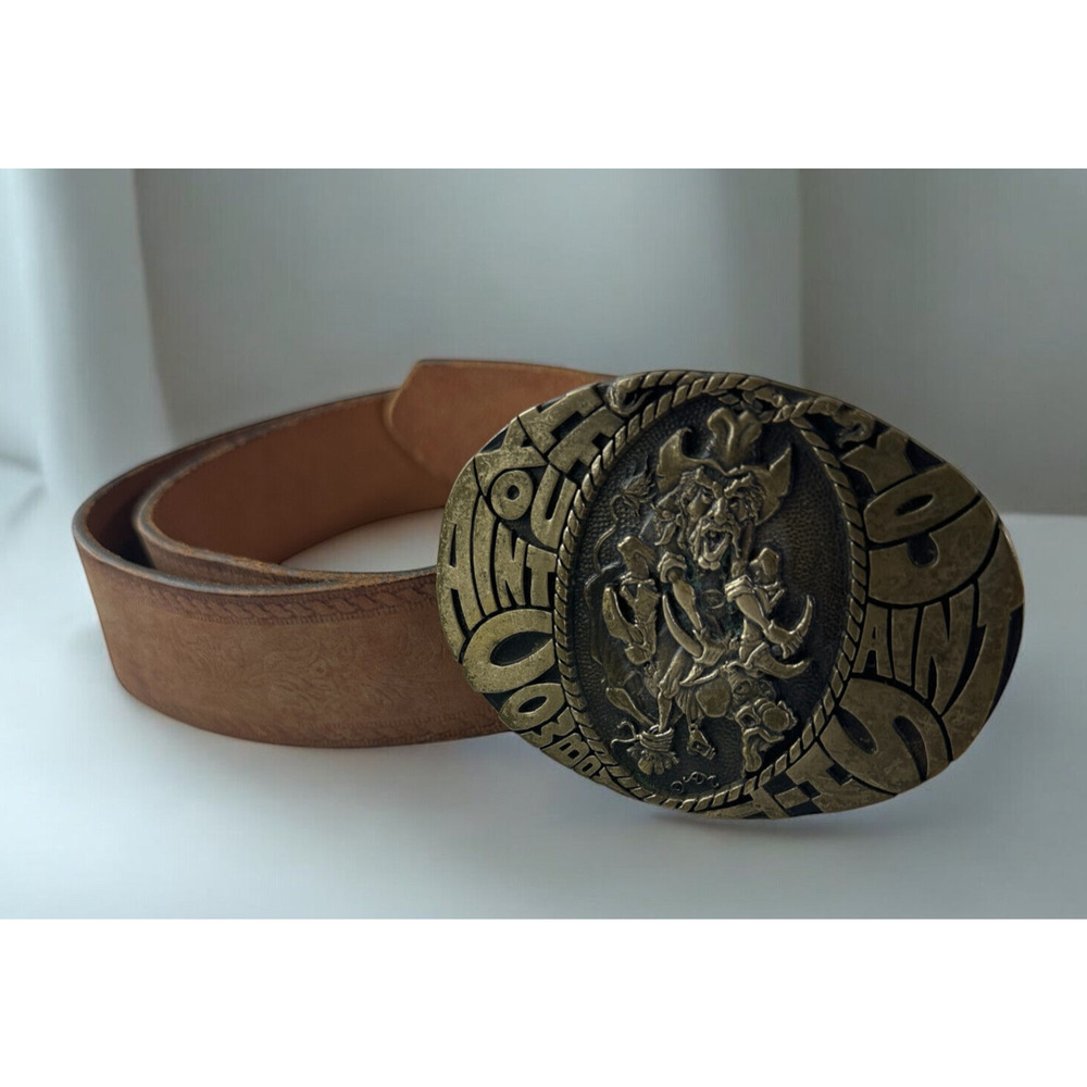If You Aint Cowboy You Aint *hit Belt Buckle Award Design Metals Inc Solid Brass - Picture 16 of 16